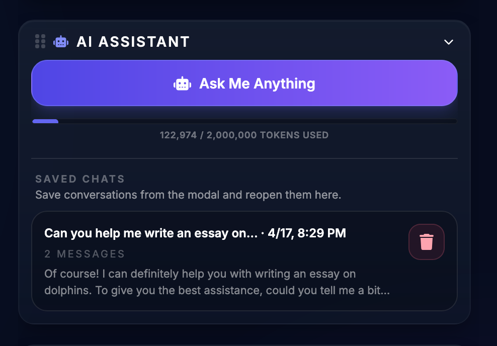 AI assistant screenshot