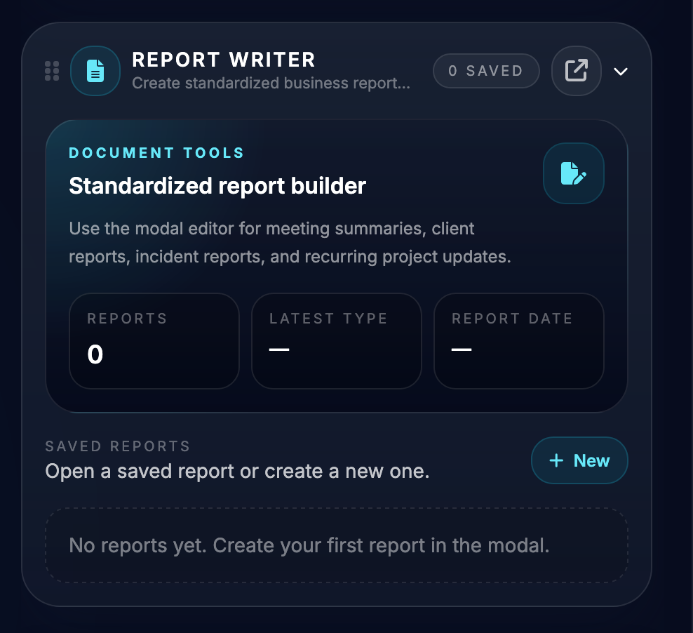 Report writer screenshot
