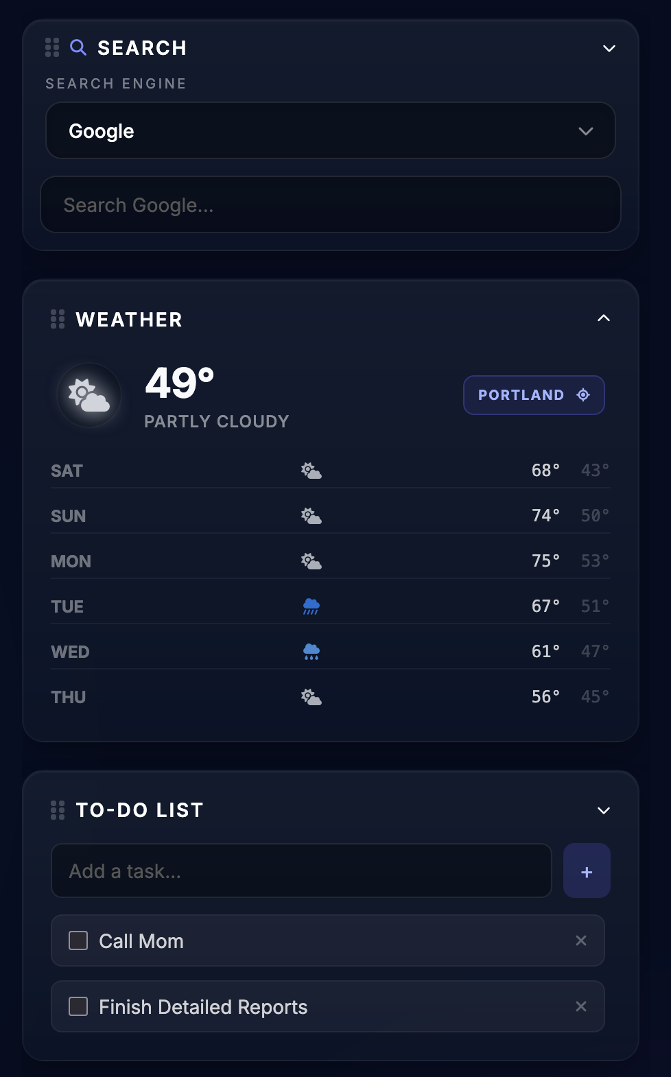 Orbital Office Starter search widget screenshot