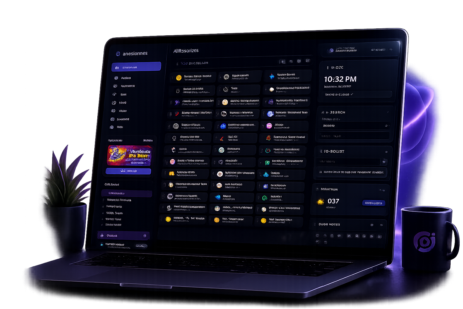 Orbital Office digital home office dashboard mockup